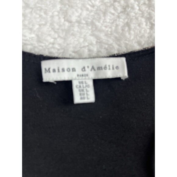 Anthropologie Maison De Amelie Top Womens L Shimmer Silver Puff Long Sleeve Chic - Picture 2 of 8